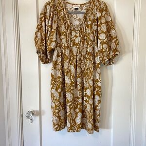 Boho paisley floral puff sleeve dress